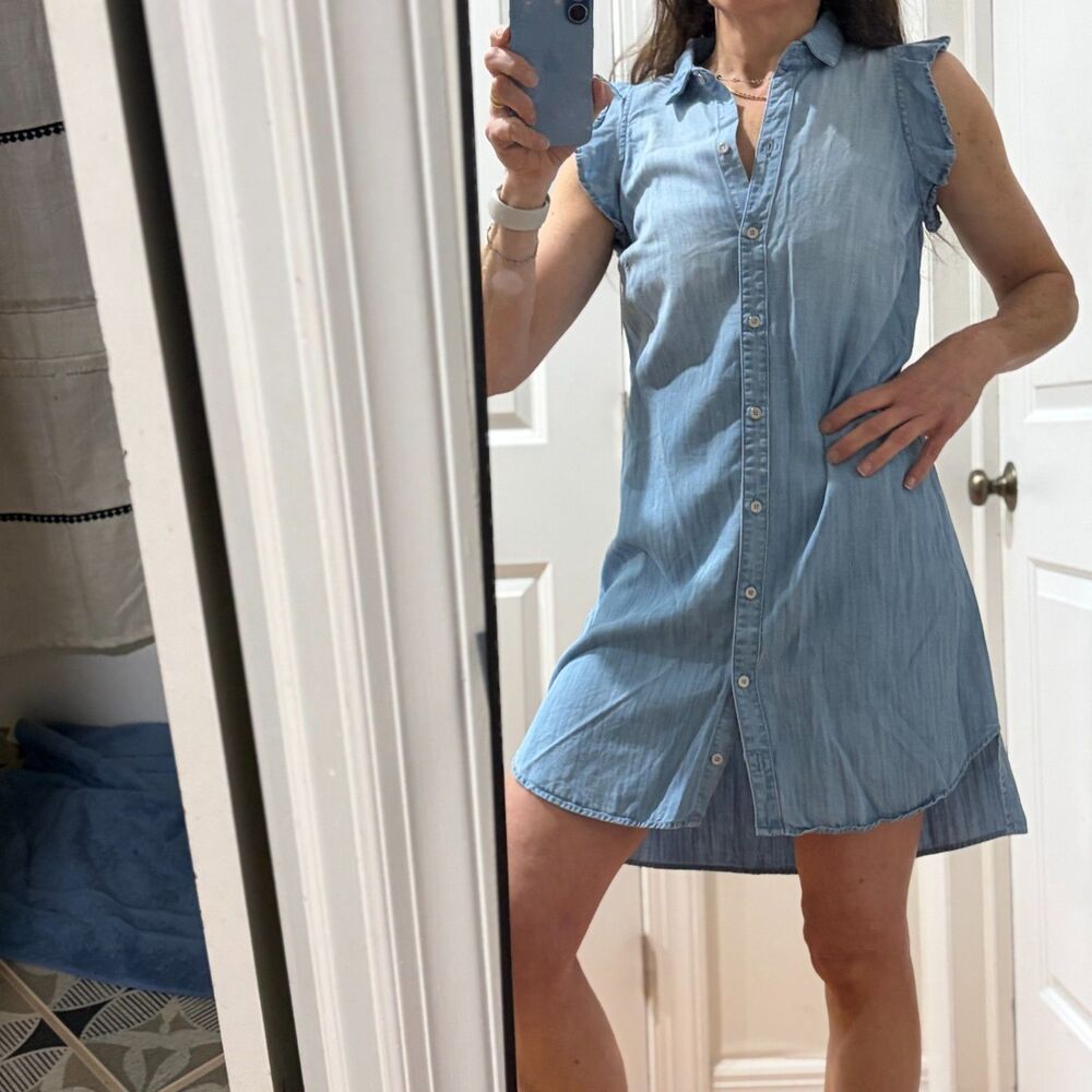 Cloth & Stone Chambray lightweight button-up 100% Tencel/Lyocel dress travel